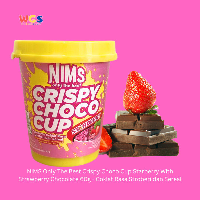 NIMS Only The Best Crispy Choco Cup Starberry With Strawberry Chocolate 60g - Coklat Rasa Stroberi dan Sereal