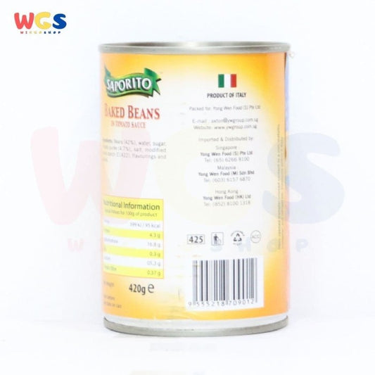 Saporito Baked Beans in Tomato Sauce - Kacang saus tomat - 420 gr