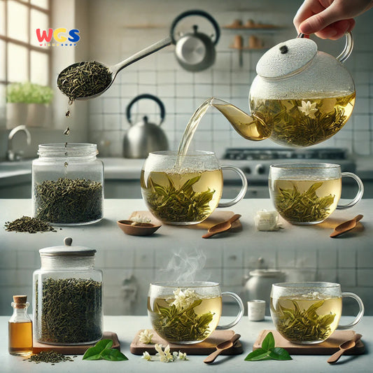 BODUO Premium Jasmine Flavored Green Tea – Jasmine Green Leaf Tea 500g – Halal and BPOM