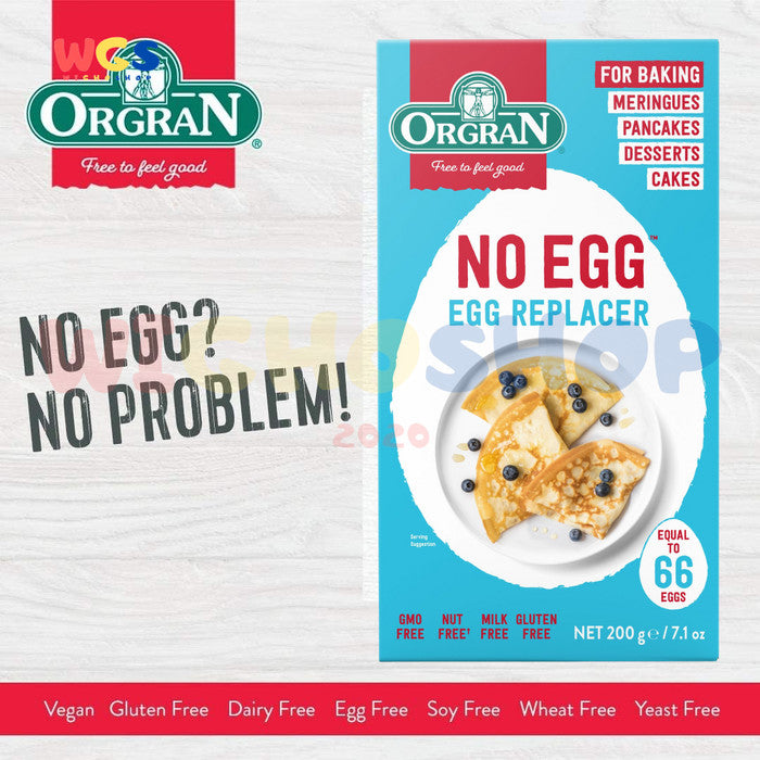 ORGRAN NO EGG Egg Replacer Mix For Baking Pancakes Desserts Cakes 200g