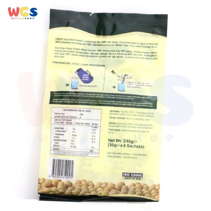 Unisoy Soya Milk Powder Low Sugar Instant 240 gr - Soy Milk Powder
