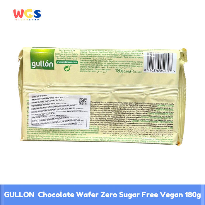 GULLON Chocolate Wafer Zero Sugar Free Vegan 180g