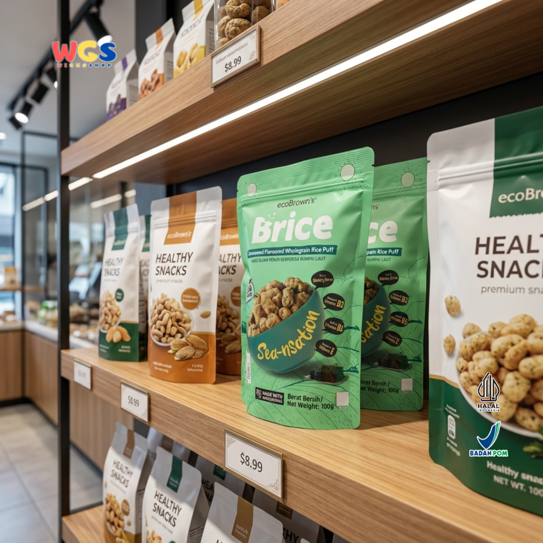 ecoBrown’s Brice Seaweed Flavoured Wholegrain Rice Puff 100g - Snack Beras Utuh Rasa Rumput Laut Baked Not Fried