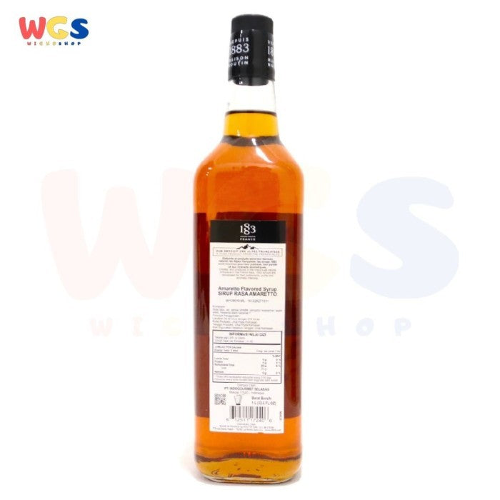 1883 Maison Routin France Syrup Amaretto Flavored 33.8 fl oz 1ltr