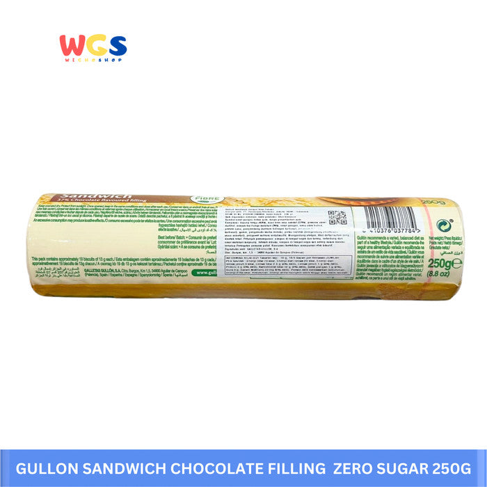GULLON Sandwich Chocolate Filling Zero No Sugar Added 250g - Sandwich Biscuits