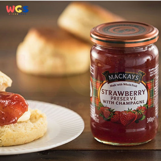 Selai Mackays Strawberry Preserve with Champagne Jam 340 gr