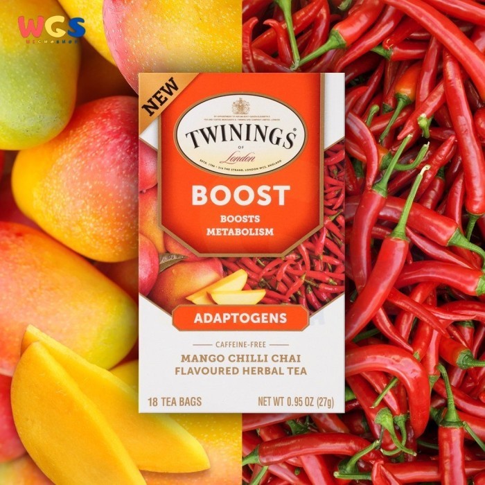 Twinings of London Boost Adaptogens Mango Chai Herbal Tea 18p x1.5g