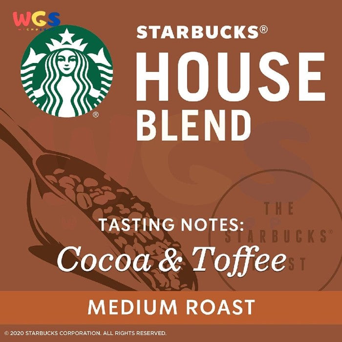 Starbucks House Blend Medium Roast Ground 100% Arabica Coffee 510g