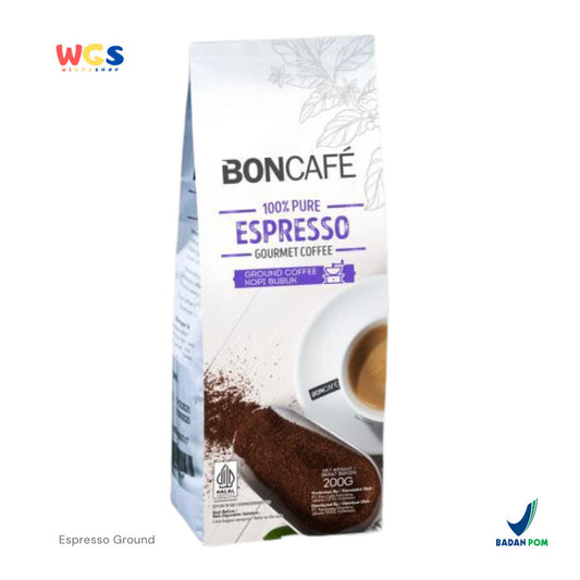 BONCAFE Espresso 100% Pure Gourmet Arabica Ground Coffee 200g - Kopi Bubuk