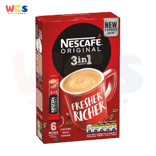 Nescafe Original 3 in 1 Fresher Richer Coffee Milk Sugar 6p x 17g