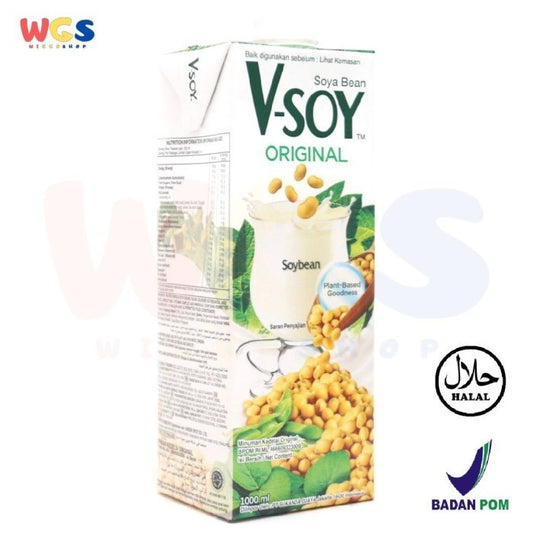 V-Soy Vsoy Susu Kedelai Premium Soy Milk with Original Plain 1000 ml