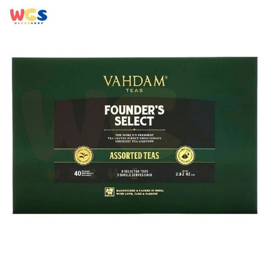 Vahdam Teas Founder's Select Assorted Teas 40 Tea Bags, 2.82 oz 80g