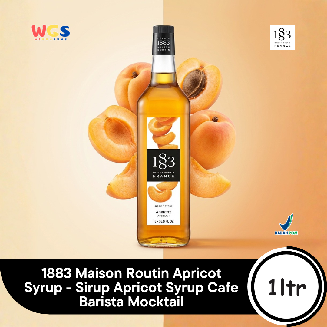 1883 Maison Routin Apricot Syrup 1L - Sirup Apricot Syrup Cafe Barista Mocktail