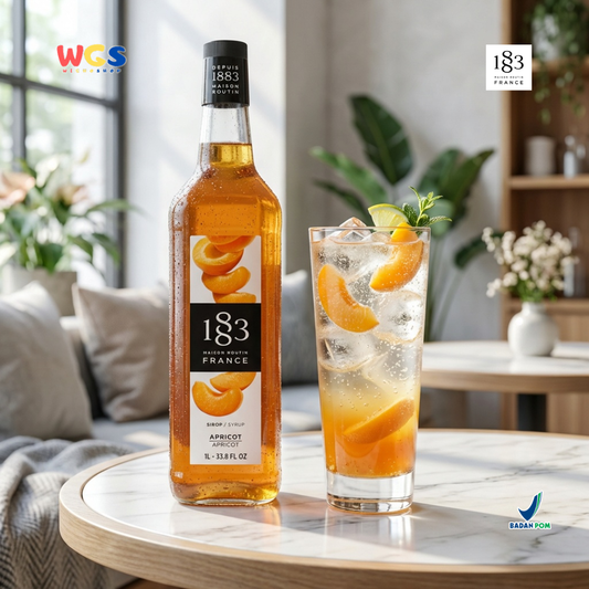 1883 Maison Routin Apricot Syrup 1L - Sirup Apricot Syrup Cafe Barista Mocktail