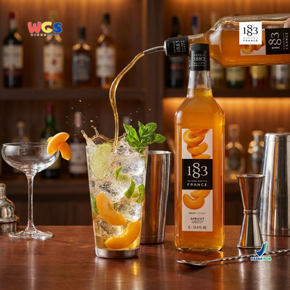 1883 Maison Routin Apricot Syrup 1L - Sirup Apricot Syrup Cafe Barista Mocktail