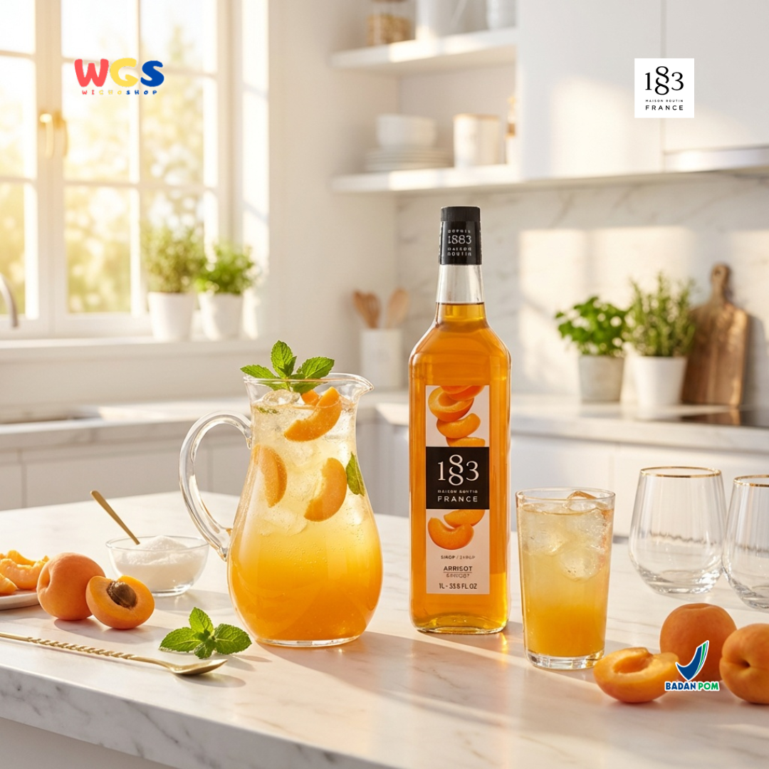 1883 Maison Routin Apricot Syrup 1L - Sirup Apricot Syrup Cafe Barista Mocktail