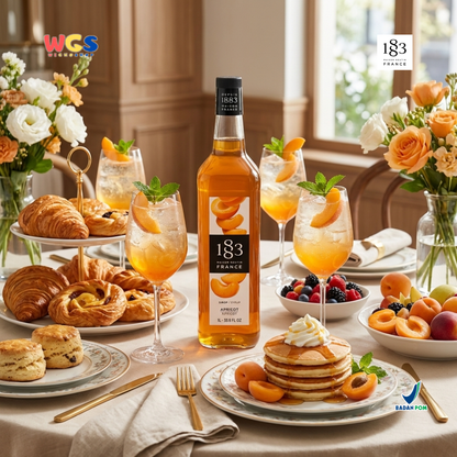 1883 Maison Routin Apricot Syrup 1L - Sirup Apricot Syrup Cafe Barista Mocktail