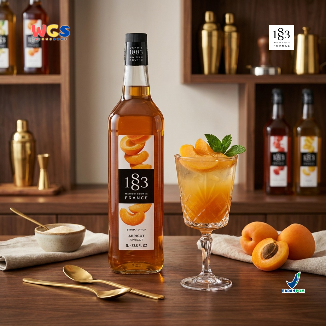 1883 Maison Routin Apricot Syrup 1L - Sirup Apricot Syrup Cafe Barista Mocktail