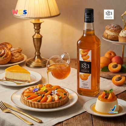 1883 Maison Routin Apricot Syrup 1L - Sirup Apricot Syrup Cafe Barista Mocktail