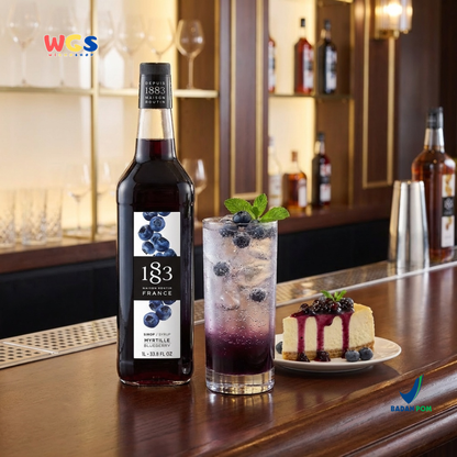 1883 Maison Routin Blueberry Syrup 1L - Sirup Blueberry Premium Prancis untuk Mocktail, Soda, Tea & Dessert