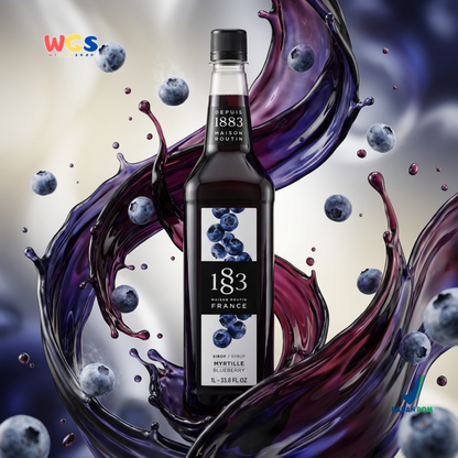 1883 Maison Routin Blueberry Syrup 1L - Sirup Blueberry Premium Prancis untuk Mocktail, Soda, Tea & Dessert