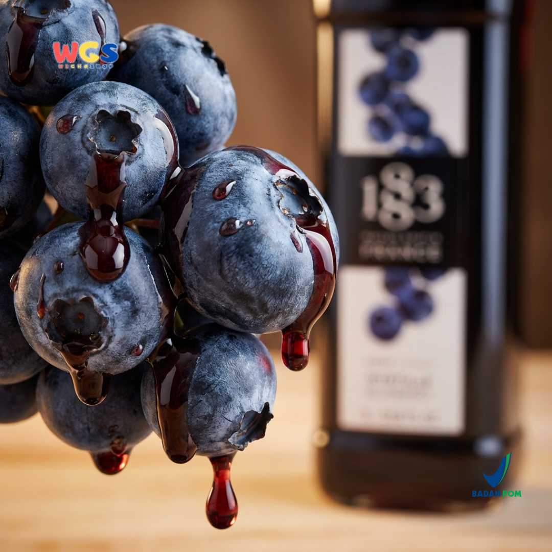 1883 Maison Routin Blueberry Syrup 1L - Sirup Blueberry Premium Prancis untuk Mocktail, Soda, Tea & Dessert