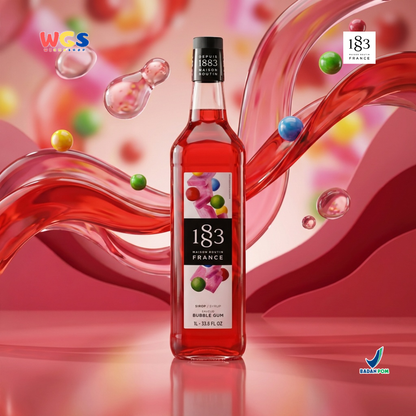 1883 Maison Routin Bubble Gum Syrup 1L – Sirup Permen Karet Premium untuk Soda, Milkshake & Mocktail