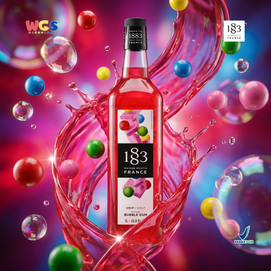 1883 Maison Routin Bubble Gum Syrup 1L – Sirup Permen Karet Premium untuk Soda, Milkshake & Mocktail