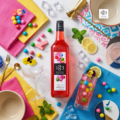 1883 Maison Routin Bubble Gum Syrup 1L – Sirup Permen Karet Premium untuk Soda, Milkshake & Mocktail
