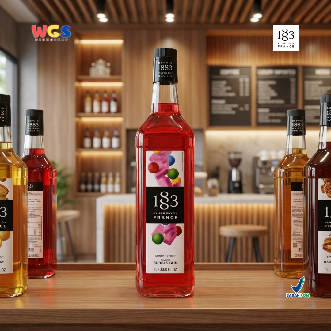 1883 Maison Routin Bubble Gum Syrup 1L – Sirup Permen Karet Premium untuk Soda, Milkshake & Mocktail