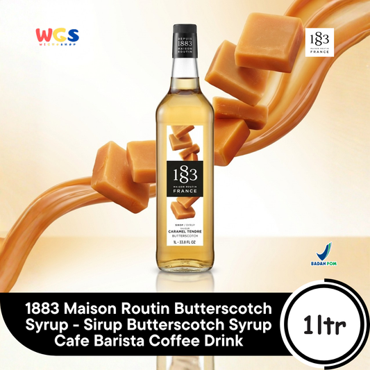 1883 Maison Routin Butterscotch Syrup 1L - Sirup Butterscotch Syrup Cafe Barista Coffee Drink
