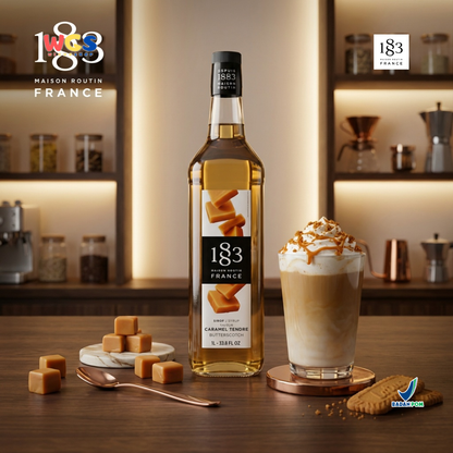 1883 Maison Routin Butterscotch Syrup 1L - Sirup Butterscotch Syrup Cafe Barista Coffee Drink