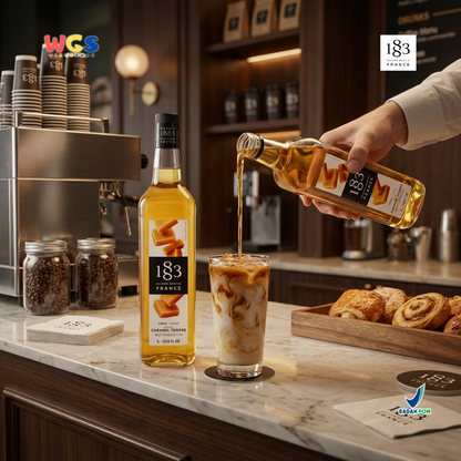 1883 Maison Routin Butterscotch Syrup 1L - Sirup Butterscotch Syrup Cafe Barista Coffee Drink