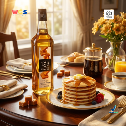 1883 Maison Routin Butterscotch Syrup 1L - Sirup Butterscotch Syrup Cafe Barista Coffee Drink