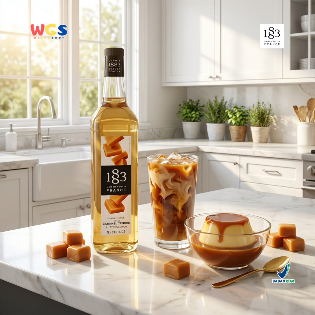 1883 Maison Routin Butterscotch Syrup 1L - Sirup Butterscotch Syrup Cafe Barista Coffee Drink