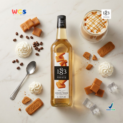1883 Maison Routin Butterscotch Syrup 1L - Sirup Butterscotch Syrup Cafe Barista Coffee Drink
