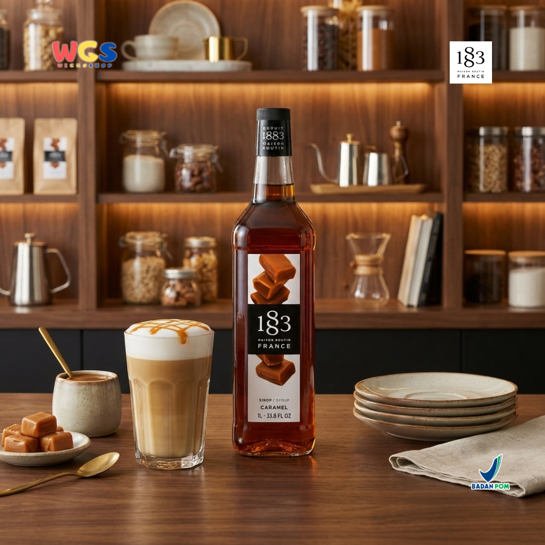1883 Maison Routin Caramel Syrup 1L - Sirup Caramel Syrup Cafe Barista Coffee Latte