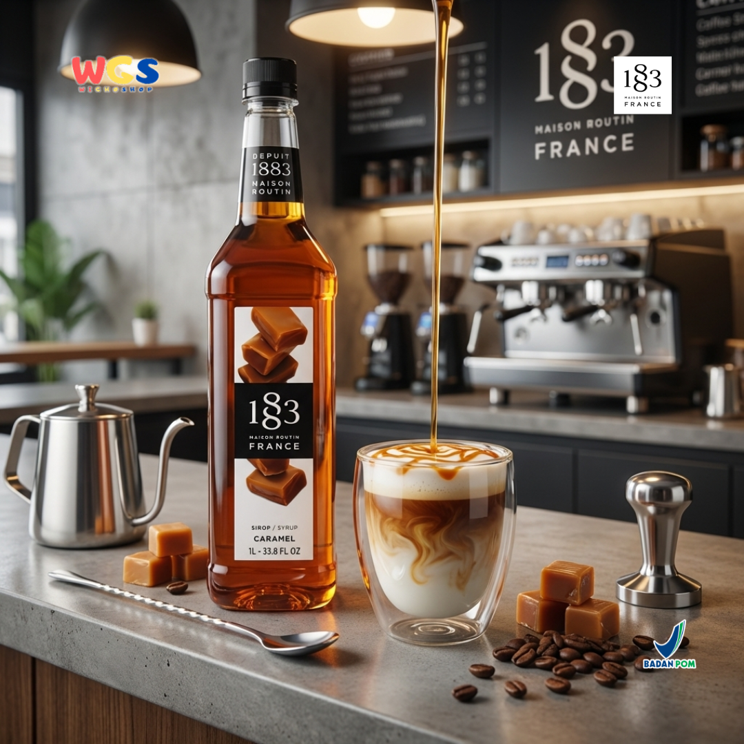 1883 Maison Routin Caramel Syrup 1L - Sirup Caramel Syrup Cafe Barista Coffee Latte