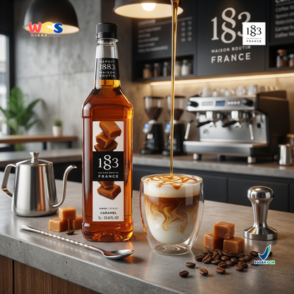 1883 Maison Routin Caramel Syrup 1L - Sirup Caramel Syrup Cafe Barista Coffee Latte