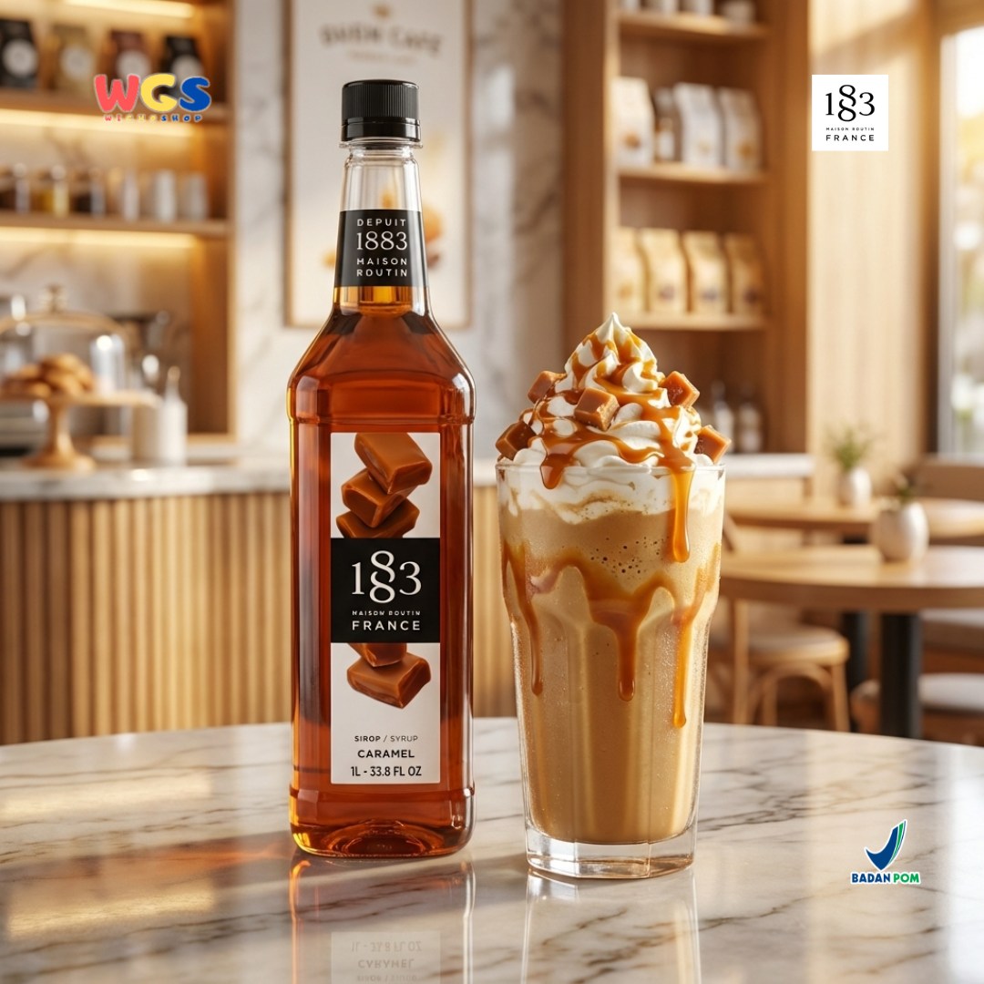 1883 Maison Routin Caramel Syrup 1L - Sirup Caramel Syrup Cafe Barista Coffee Latte