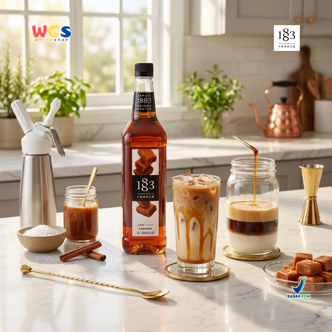 1883 Maison Routin Caramel Syrup 1L - Sirup Caramel Syrup Cafe Barista Coffee Latte