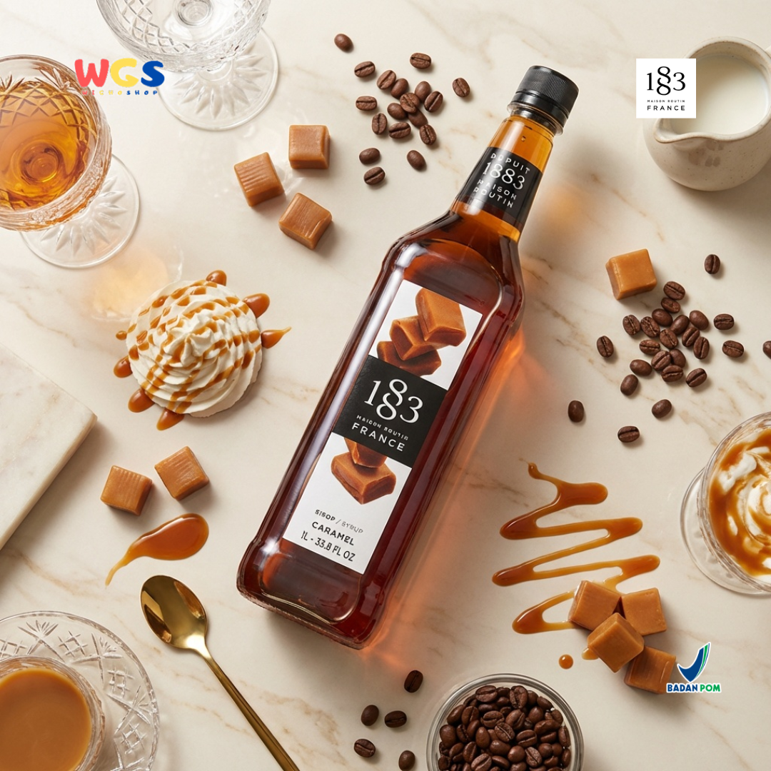 1883 Maison Routin Caramel Syrup 1L - Sirup Caramel Syrup Cafe Barista Coffee Latte