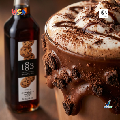1883 Maison Routin Chocolate Cookie Syrup 1L – Sirup Kue Cokelat Premium untuk Kopi, Latte & Frappe