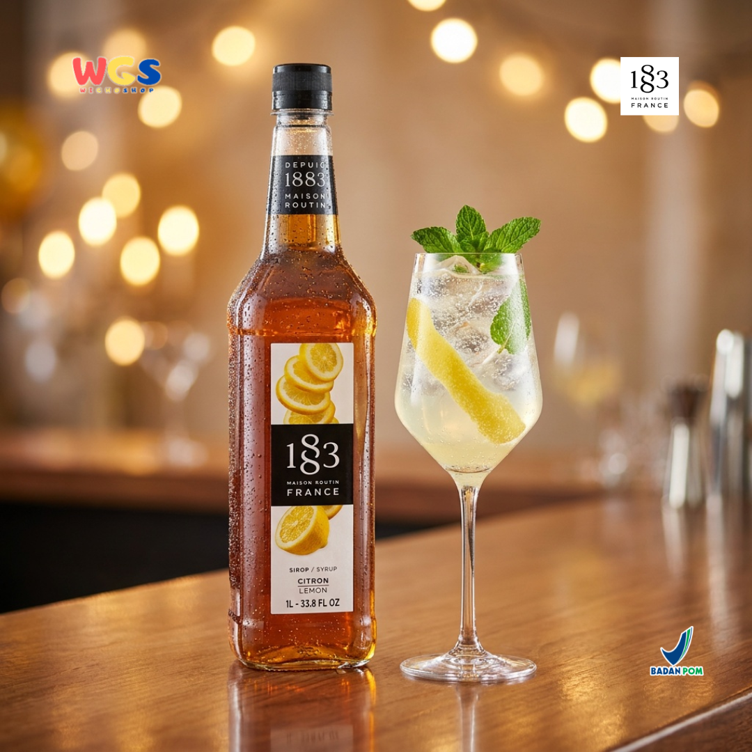 1883 Maison Routin Citron Lemon Syrup 1L - Sirup Lemon Cafe Prancis
