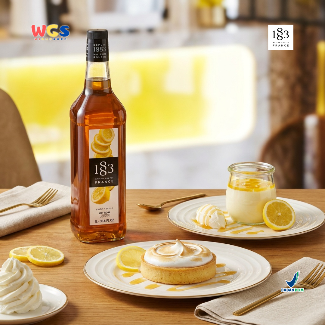 1883 Maison Routin Citron Lemon Syrup 1L - Sirup Lemon Cafe Prancis