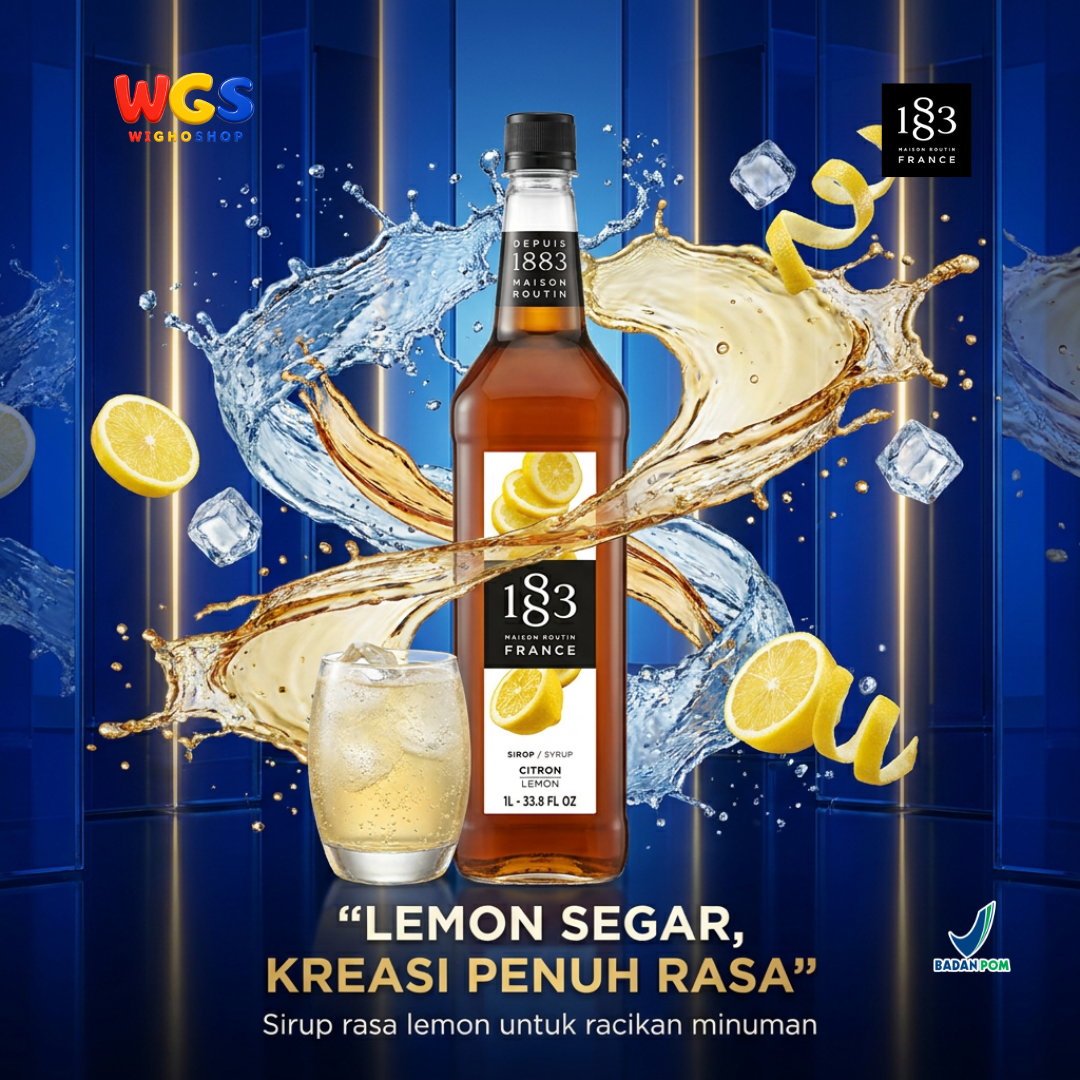 1883 Maison Routin Citron Lemon Syrup 1L - Sirup Lemon untuk Lemon Tea, Soda dan Mocktail