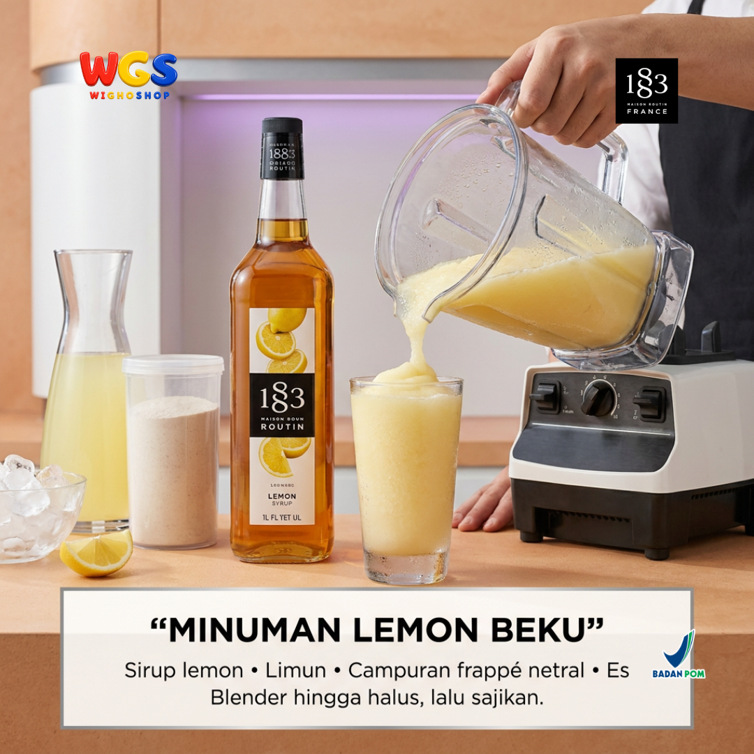 1883 Maison Routin Citron Lemon Syrup 1L - Sirup Lemon untuk Lemon Tea, Soda dan Mocktail