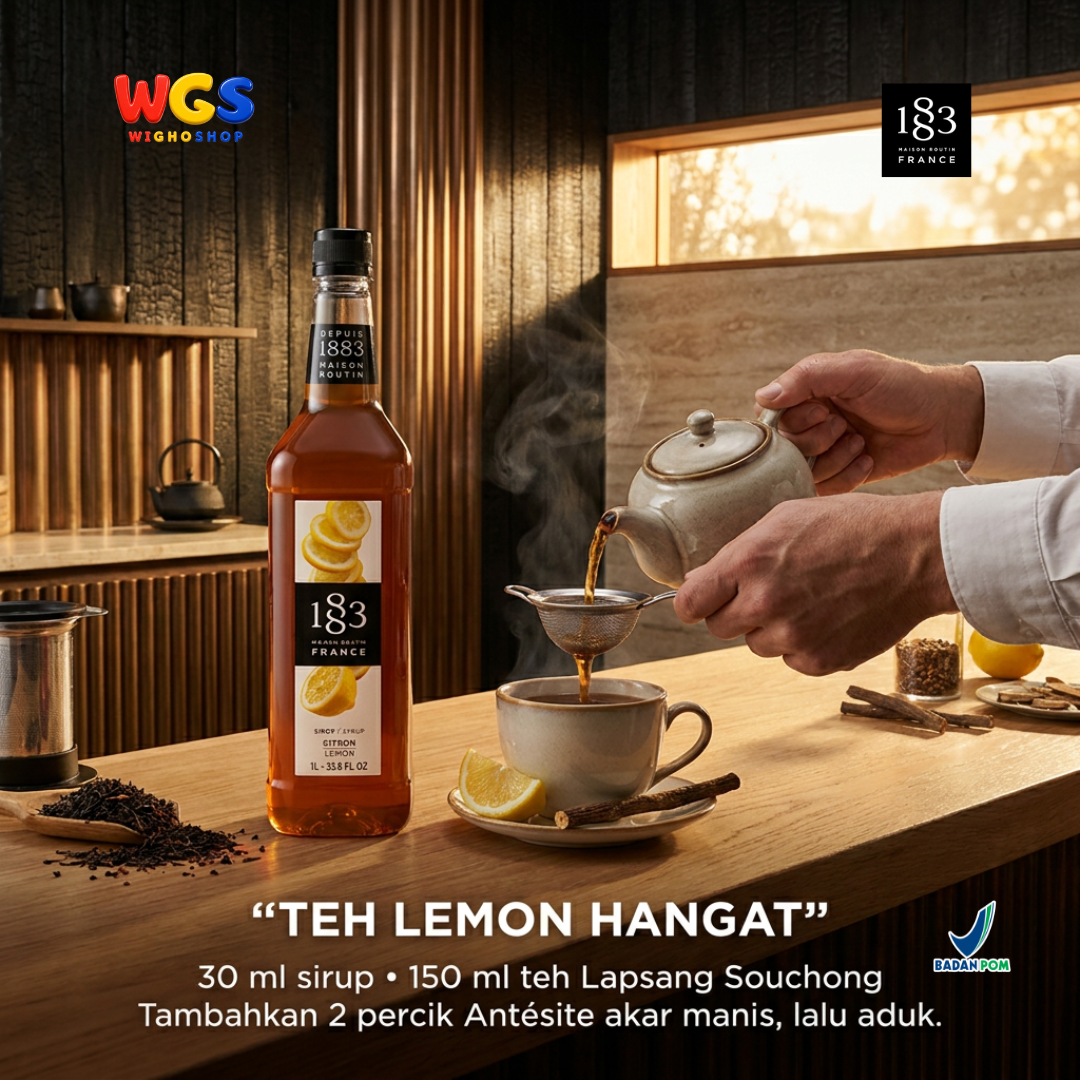 1883 Maison Routin Citron Lemon Syrup 1L - Sirup Lemon untuk Lemon Tea, Soda dan Mocktail