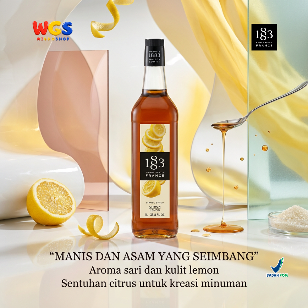 1883 Maison Routin Citron Lemon Syrup 1L - Sirup Lemon untuk Lemon Tea, Soda dan Mocktail