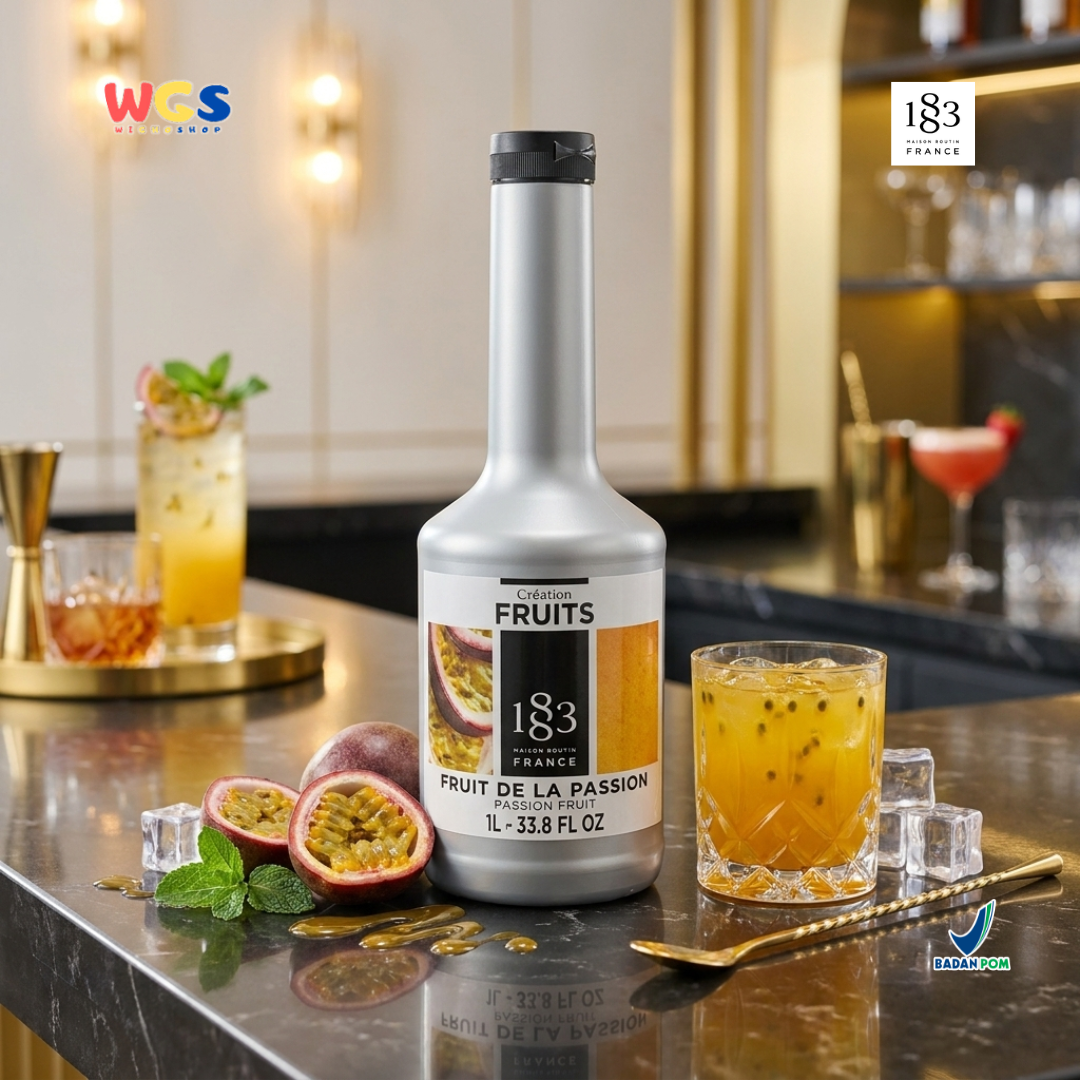1883 Maison Routin Creation Fruits Passion Fruit Puree 1L - Saus Buah Markisa untuk Minuman Cafe Dessert